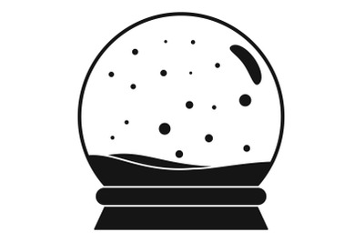 Snow glass ball icon, simple style