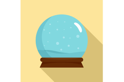 Snow glass ball icon, flat style