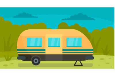 Travel trail background, flat style
