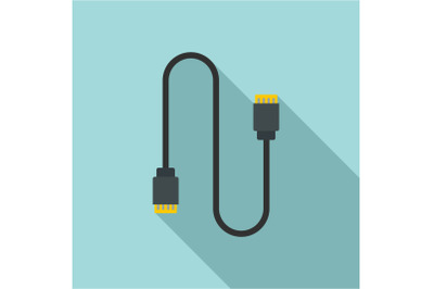 Charging vape cable icon, flat style