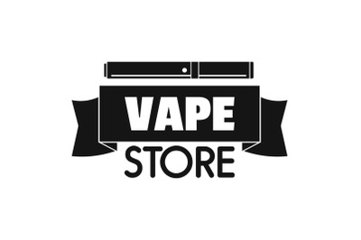 Vape store ribbon logo, simple style