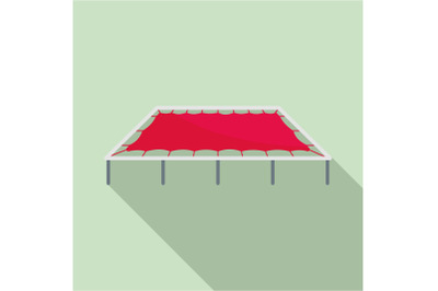 Big trampoline icon, flat style