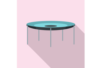 Round trampoline icon, flat style