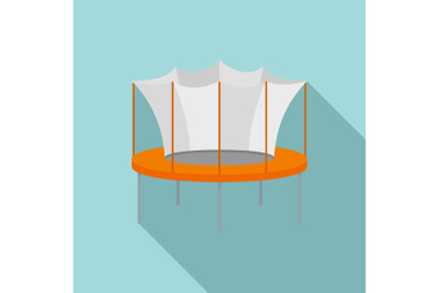 Kid trampoline icon, flat style