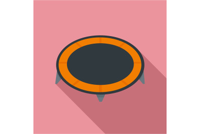 House trampoline icon, flat style