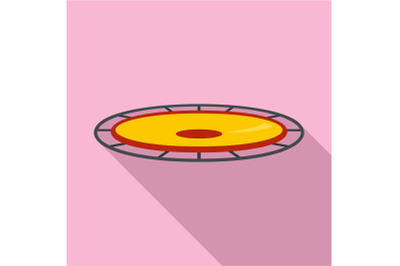 Amusement trampoline icon, flat style