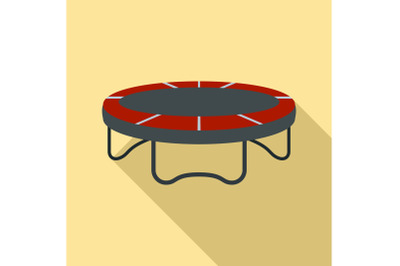 Garden trampoline icon, flat style