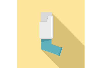 Asthma inhaler icon, flat style