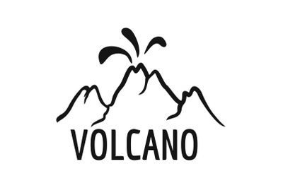 Volcano eruption logo, simple style