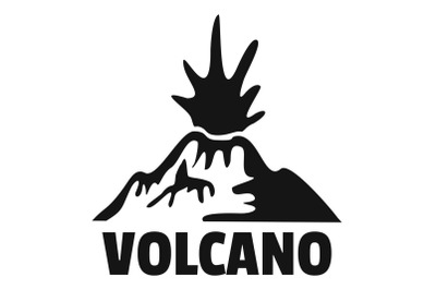 Erupting volcano logo, simple style