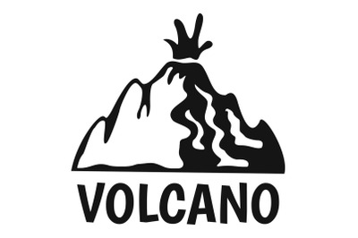 Active volcano logo, simple style