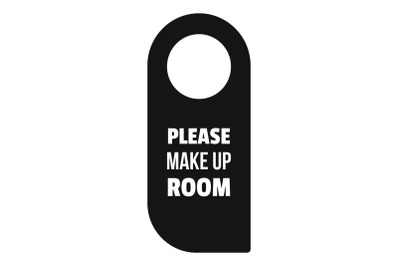 Please make up room hanger tag icon, simple style