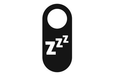 Sleep door tag icon, simple style