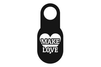 Make love door tag icon, simple style