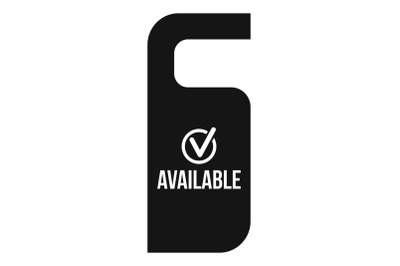 Available door hanger tag icon, simple style