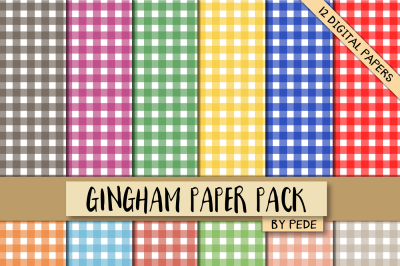 Gingham digital paper pack