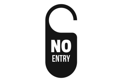 No entry paper door hanger icon, simple style