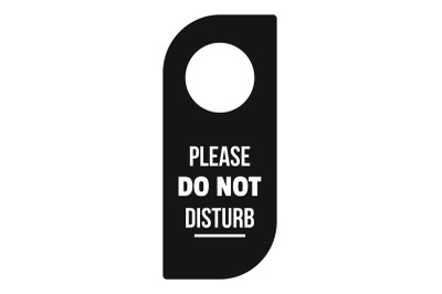 Please do not disturb hanger tag icon, simple style