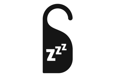 Sleep hanger tag icon, simple style