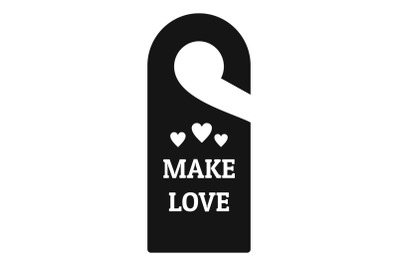 Make love hanger tag icon, simple style