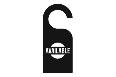 Available hanger tag icon, simple style