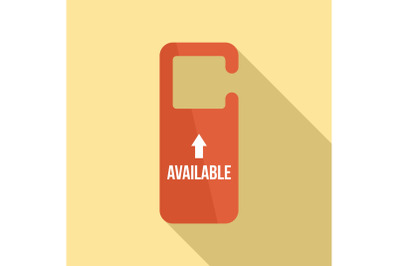 Available door tag icon, flat style