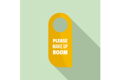 Please make up room hanger tag icon, flat style