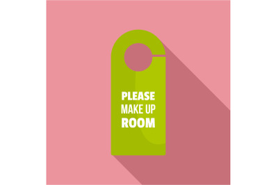 Please make up room tag icon, flat style