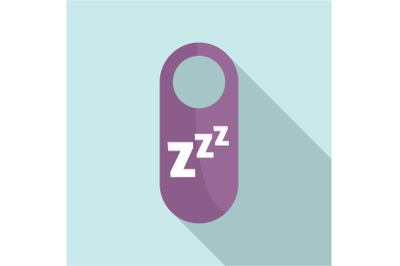 Sleep door tag icon, flat style