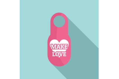 Make love door tag icon, flat style