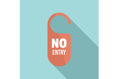 No entry paper door hanger icon, flat style