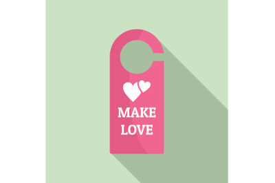 Make love room tag icon, flat style