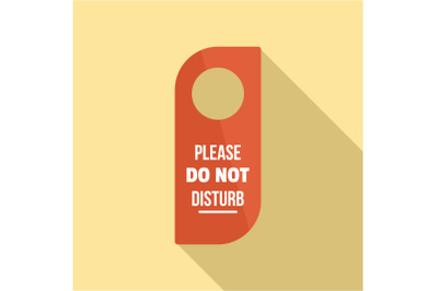 Please do not disturb hanger tag icon, flat style