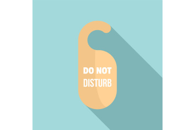 Do not disturb hotel tag icon, flat style