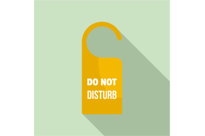 Room hanger disturb tag icon, flat style