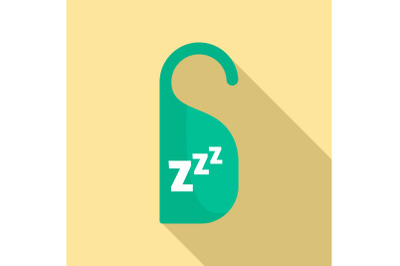 Sleep hanger tag icon, flat style