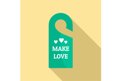 Make love hanger tag icon, flat style