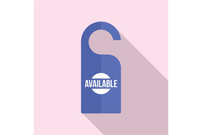 Available hanger tag icon, flat style