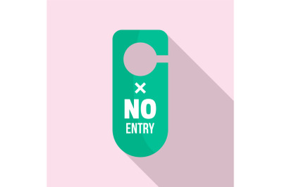 No entry hanger tag icon, flat style
