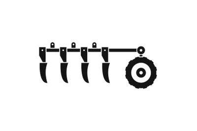 Tractor plow icon, simple style