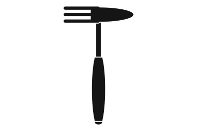 Hand rake tool icon, simple style