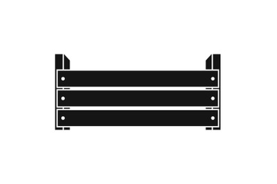 Wood box icon, simple style