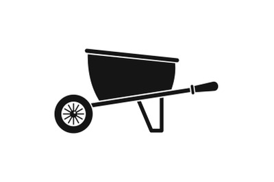 One wheel barrow icon, simple style