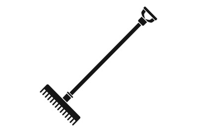 Rake icon, simple style