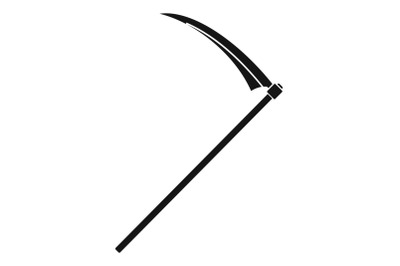 Farm scythe icon, simple style