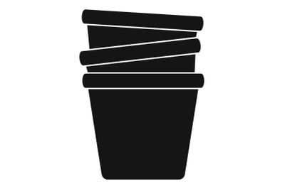 Flowerpots icon, simple style