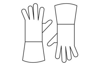 Garden gloves icon, outline style