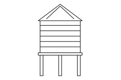 Farm water tower icon, outline style