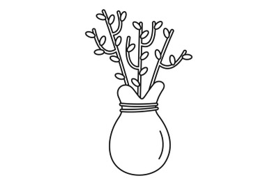 Plant seed icon, outline style