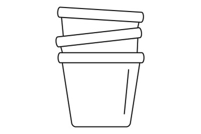 Flowerpots icon, outline style